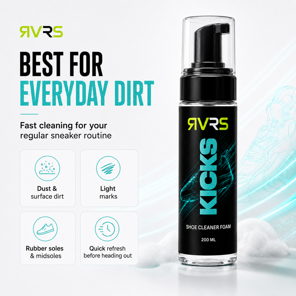 RVRS KICKS DAILY best for everyday dirt dust light marks rubber soles midsoles and quick refresh