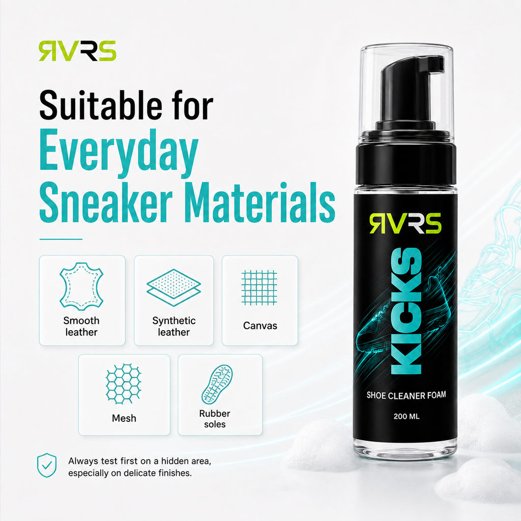 RVRS KICKS DAILY suitable for smooth leather synthetic leather canvas mesh and rubber soles
