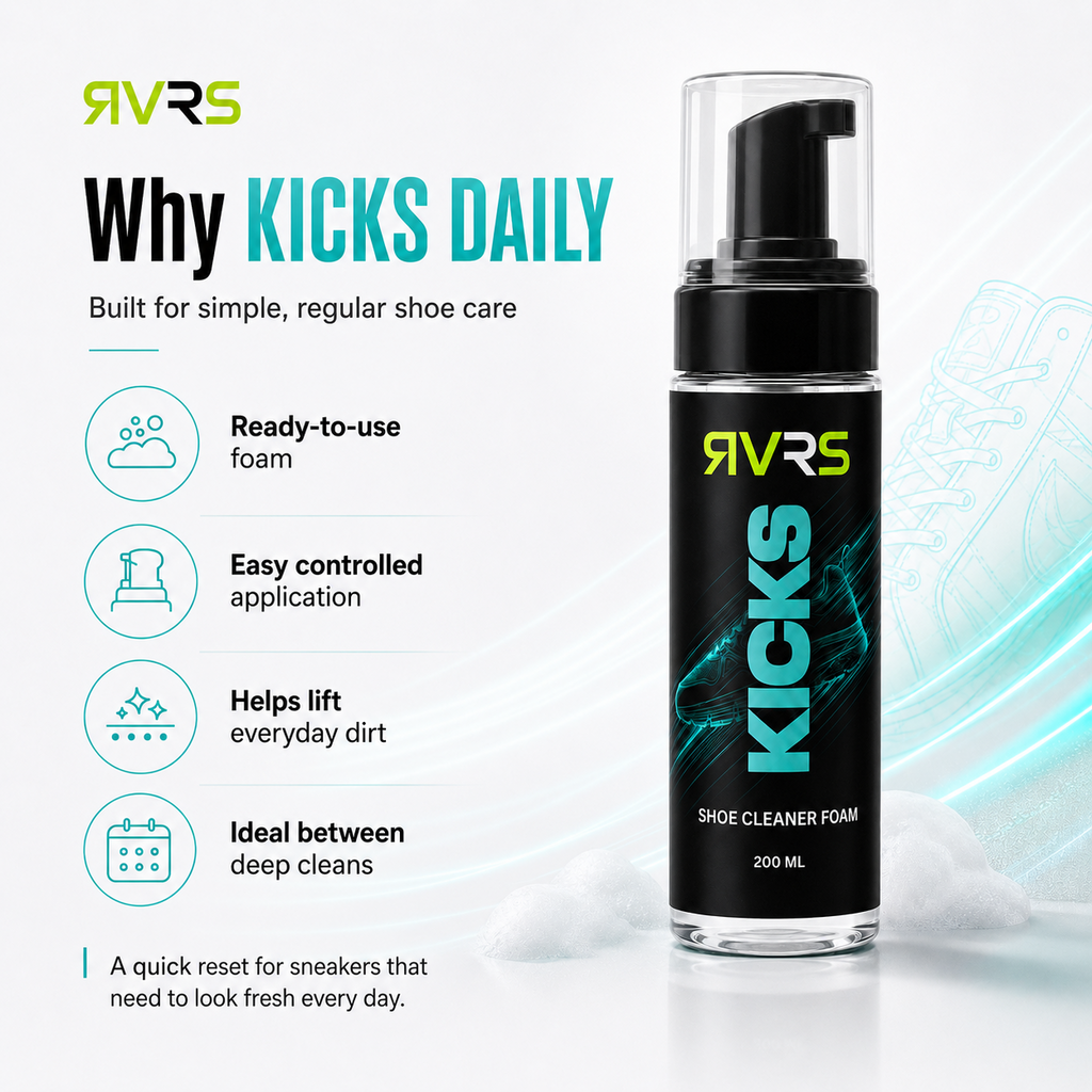 RVRS KICKS DAILY benefits for simple regular shoe care