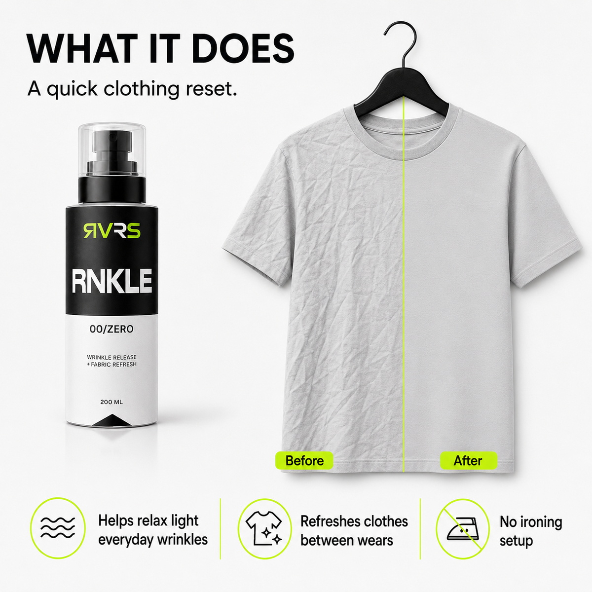 RVRS RNKLE 00 ZERO what it does before and after wrinkle release